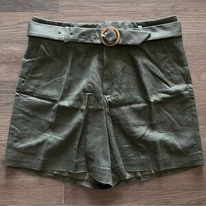 J. Crew Green Tailored Shorts with Fabric Belt NWT Sz 4